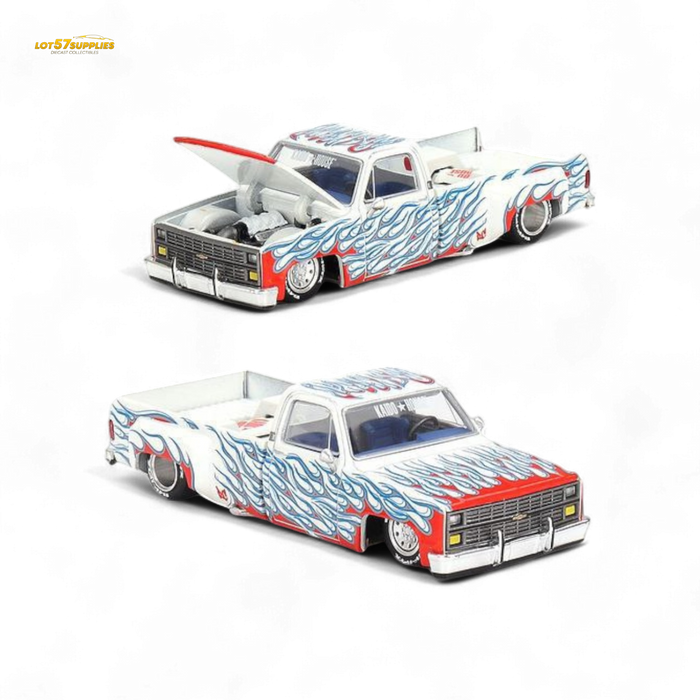 Mini GT x Kaido House Chevrolet Silverado DUALLY on Fire V2 1:64 KHMG157 - for just $31.99! 