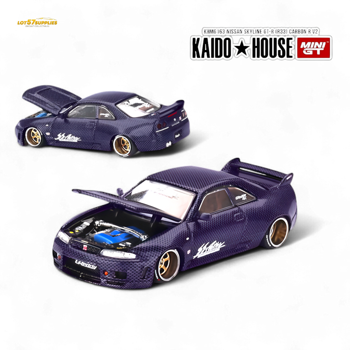 Mini GT x Kaido House Nissan Skyline GT-R (R33) Purple Active Carbon R V2 1:64 KHMG163 - for just $28.99! 