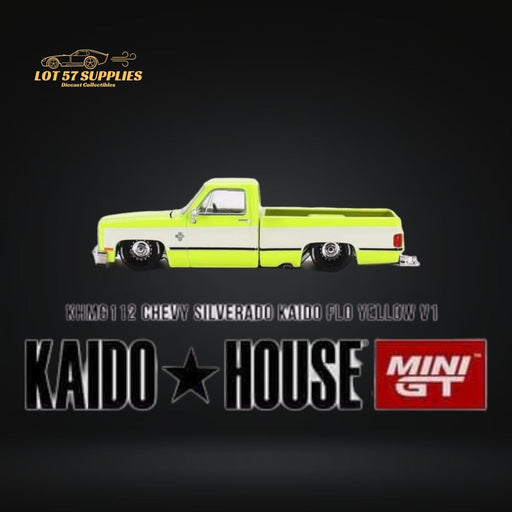 (Pre-Order) Mini GT x Kaido House Chevrolet Silverado FLO YELLOW 1:64 KHMG112 - Just $26.99! Shop now at Retro Gaming of Denver
