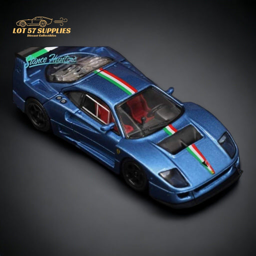 Stance Hunters Ferrari F40 LM Italian Stripe Blue 1:64 - Just $39.99! Shop now at Retro Gaming of Denver