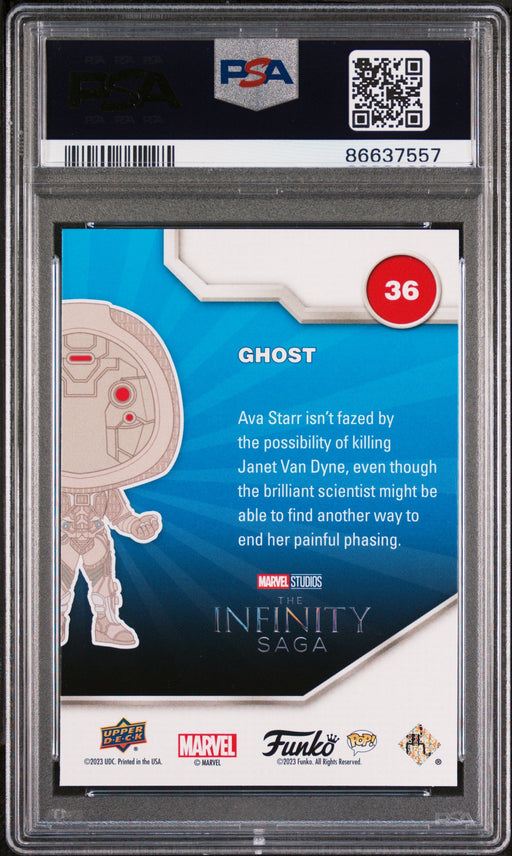 2023 UPPER DECK FUNKO POP MARVEL  GHOST PLATINUM #36  PSA 10 - for just $54! 