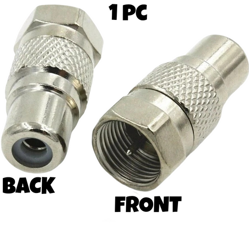 F-Type Male Coax Coaxial to RCA Female RF Adapter Adaptor Plug Jack Connector - for just $5.09! 