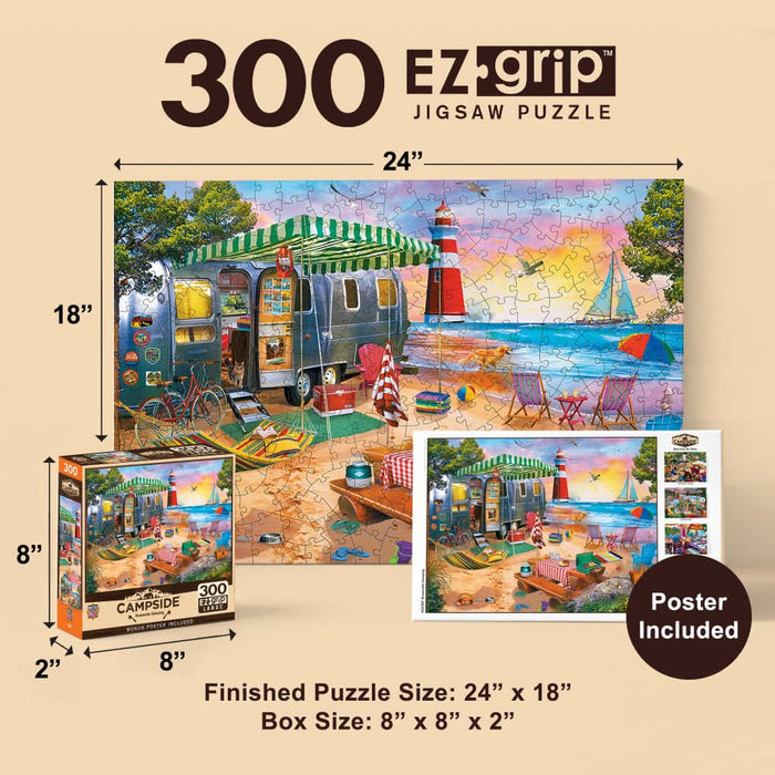 Campside - Oceanside Camping 300 Piece EZ Grip Jigsaw Puzzle - for just $14.99! 