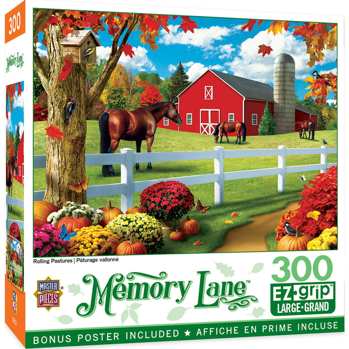 Memory Lane - Rolling Pastures 300 Piece EZ Grip Jigsaw Puzzle - Just $14.99! Shop now at Retro Gaming of Denver