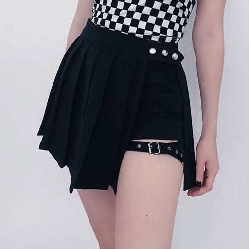 Pleated Gothic Mini Skirt – High Waist Punk Cosplay Shorts - for just $54.95! 