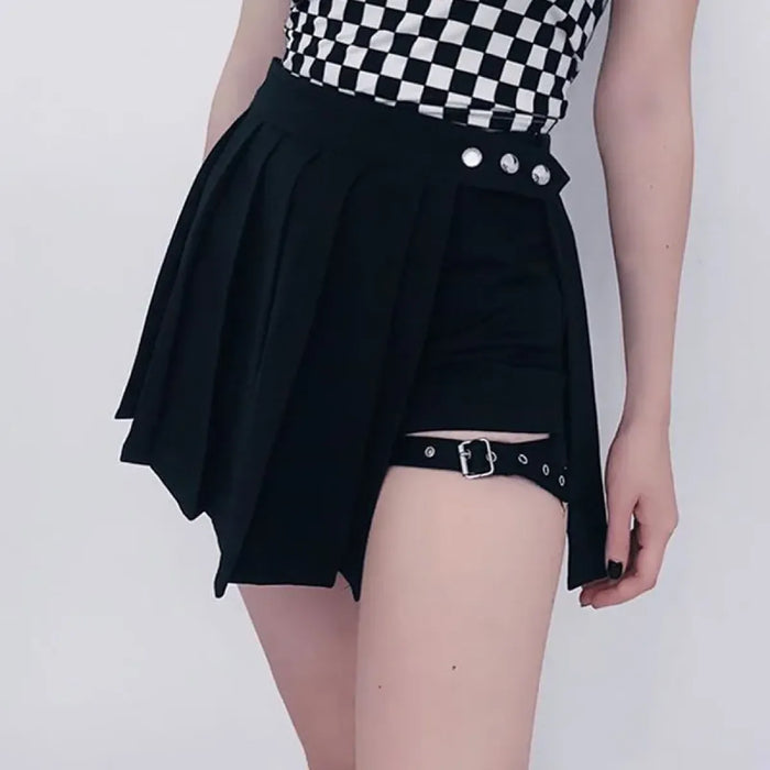Pleated Gothic Mini Skirt – High Waist Punk Cosplay Shorts - for just $54.95! 