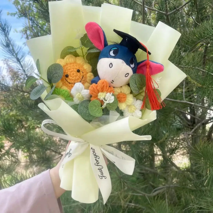 Kawaii Graduation Plush Bouquet – Cartoon Bear & Sunflower Gift Set - for just $30.95! 