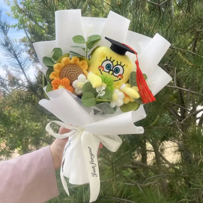 Kawaii Graduation Plush Bouquet – Cartoon Bear & Sunflower Gift Set - for just $30.95! 
