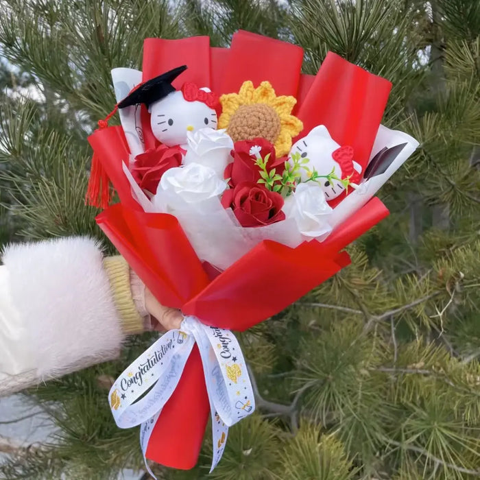 Kawaii Graduation Plush Bouquet – Cartoon Bear & Sunflower Gift Set - for just $30.95! 