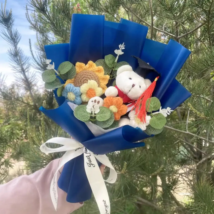Kawaii Graduation Plush Bouquet – Cartoon Bear & Sunflower Gift Set - for just $30.95! 