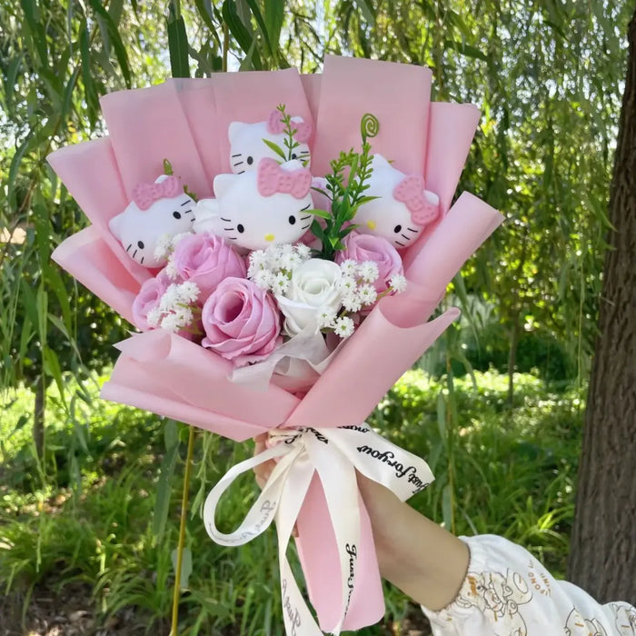 Kawaii Hello Kitty Plush Bouquet – Sanrio Flower Gift for Birthdays - for just $23.95! 