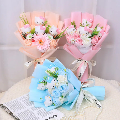 Kawaii Hello Kitty Plush Bouquet – Sanrio Flower Gift for Birthdays - for just $23.95! 