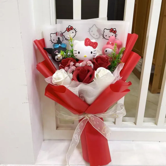 Kawaii Hello Kitty Plush Bouquet – Sanrio Flower Gift for Birthdays - for just $23.95! 