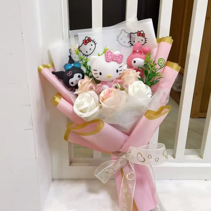 Kawaii Hello Kitty Plush Bouquet – Sanrio Flower Gift for Birthdays - for just $23.95! 