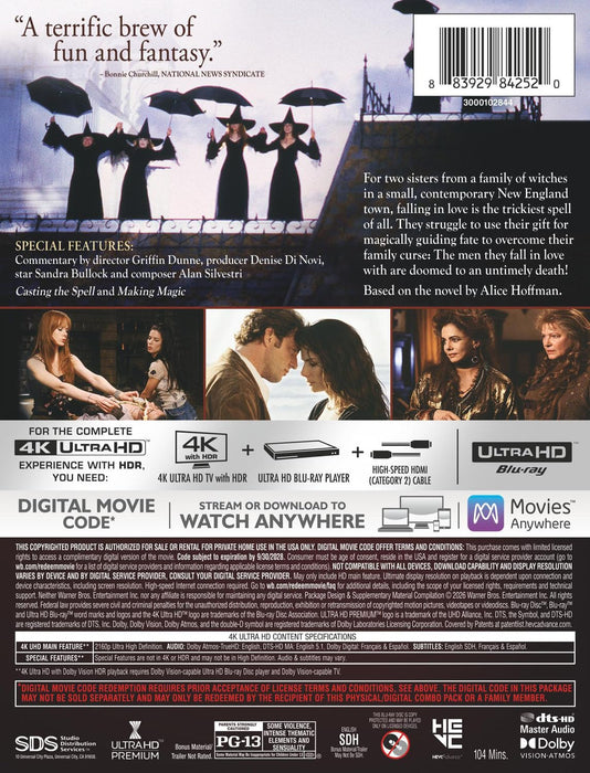 Practical Magic - Limited Edition Steelbook (4K Ultra HD + Digital) - for just $42.99! 