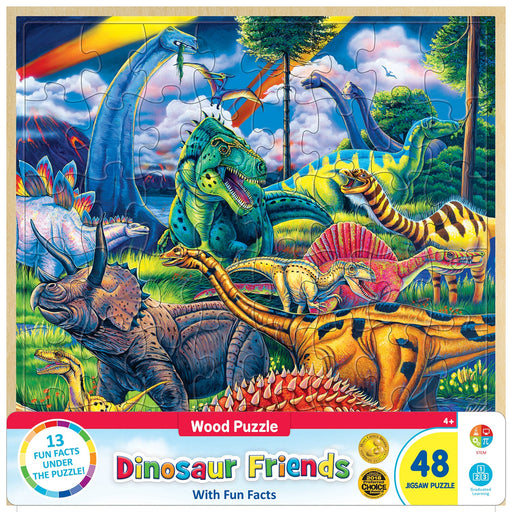 Wood Fun Facts - Dinosaur Friends 48 Piece Wood Jigsaw Puzzle - Just $12.99! Shop now at Retro Gaming of Denver