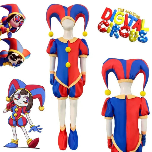 Pomni Cosplay Costume – The Amazing Digital Circus Jumpsuit and Hat - for just $48.95! 