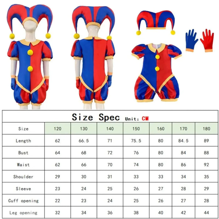 Pomni Cosplay Costume – The Amazing Digital Circus Jumpsuit and Hat - for just $48.95! 