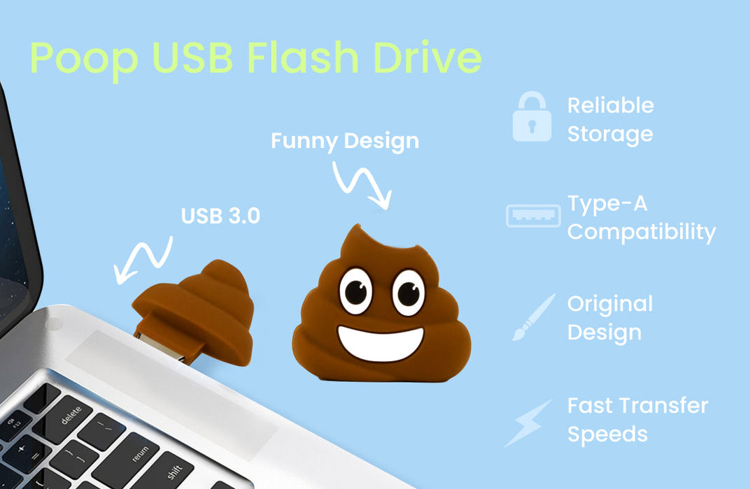 Poop Emoji Flash Drive - USB 3.1 - for just $8.49! 