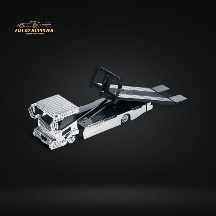 MicroTurbo Dekotora Flatbed Tow Truck With Stickers 1:64 - for just $54.99! 