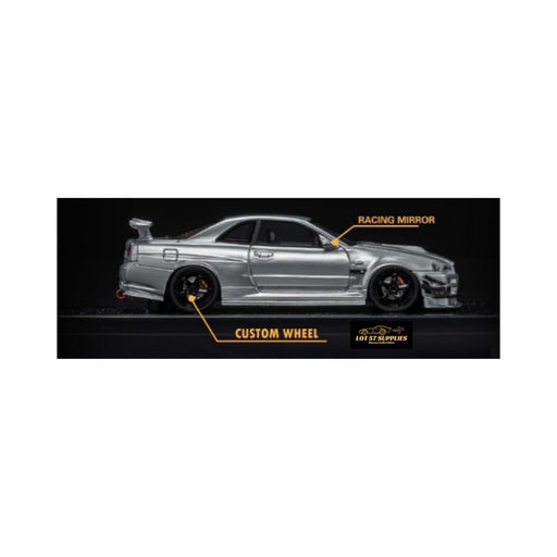 Error404 Model Nissan Skyline GT-R (R34) Customized in Aurora Silver 1:64 Limited to 299 Pcs - Just $64.99! Shop now at Retro Gaming of Denver