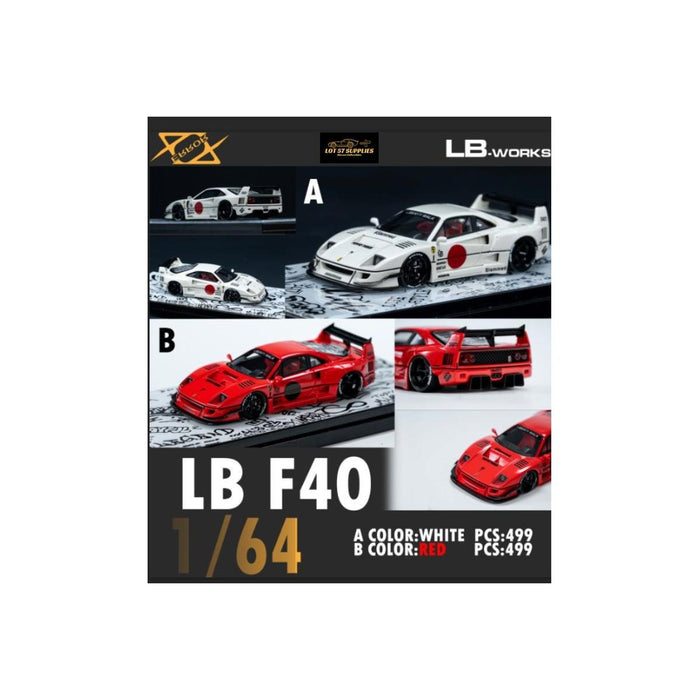 Error404 Ferrari F40 LBWK White & Red 1:64 Resin Limited to 399 Pcs EACH - Just $84.99! Shop now at Retro Gaming of Denver