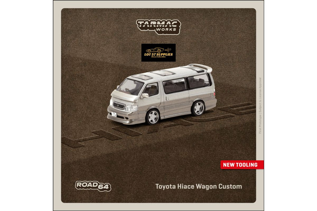 Tarmac Works Toyota Hiace Wagon Custom in Silver/Brown 1:64 - for just $27.99! 