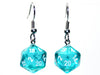 Chessex Dice: Hook Earrings - Translucent Teal Mini-Poly d20 Pair - for just $9.98! 