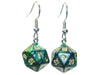 Chessex Dice: Hook Earrings - Scarab Jade Mini-Poly d20 Pair - for just $9.98! 