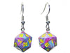 Chessex Dice: Hook Earrings - Festive Mosaic Mini-Poly d20 Pair - for just $9.98! 