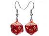 Chessex Dice: Hook Earrings - Glitter Ruby Mini-Poly d20 Pair - for just $9.98! 