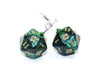 Chessex Dice: Stud Earrings - Scarab Jade Mini-Poly d20 Pair - for just $9.98! 