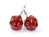 Chessex Dice: Stud Earrings - Glitter Ruby Mini-Poly d20 Pair - for just $9.98! 