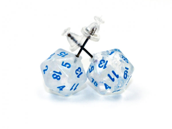 Chessex Dice: Stud Earrings - Borealis Icicle Mini-Poly d20 Pair - for just $9.98! 