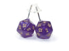 Chessex Dice: Stud Earrings - Borealis Royal Purple Mini-Poly d20 Pair - for just $9.98! 