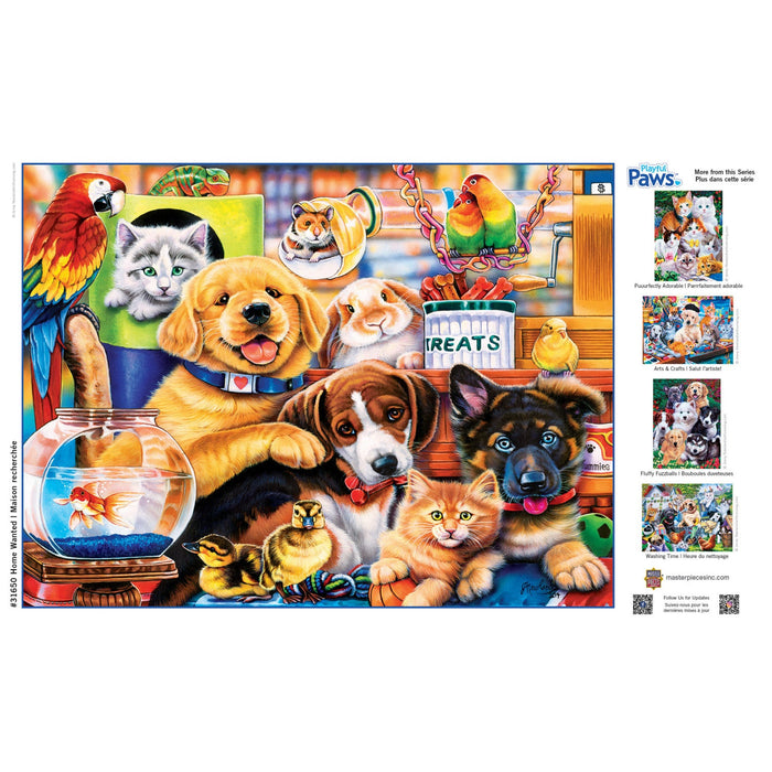 Playful Paws - Home Wanted 300 Piece EZ Grip Jigsaw Puzzle - Just $14.99! Shop now at Retro Gaming of Denver