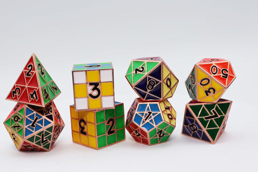 Puzzle Cube: Copper - Metal 8 piece Dice Set - for just $54.99! 
