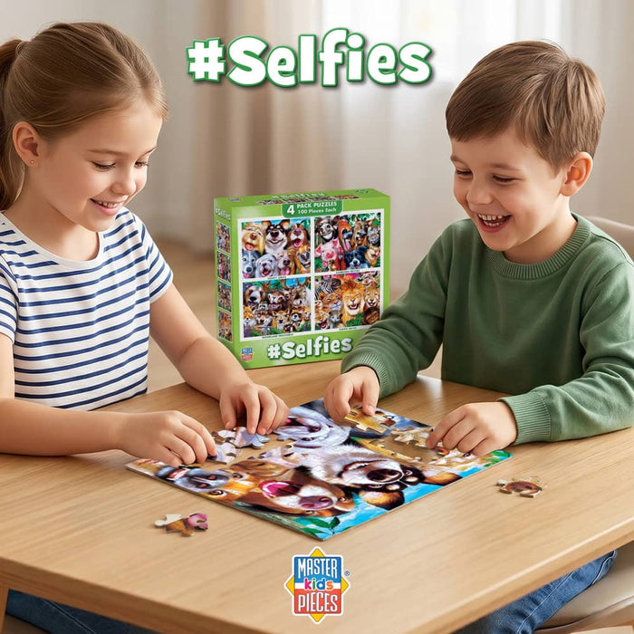 Selfies 100 Piece Jigsaw Puzzles 4-Pack - for just $14.99! 