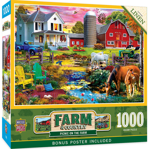 Farm & Country - Picnic on the Farm 1000 Piece Jigsaw Puzzle - Just $16.99! Shop now at Retro Gaming of Denver