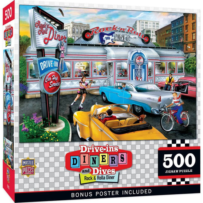 Drive-Ins, Diners & Dives - Rock & Rolla Diner 500 Piece Jigsaw Puzzle - for just $14.99! 