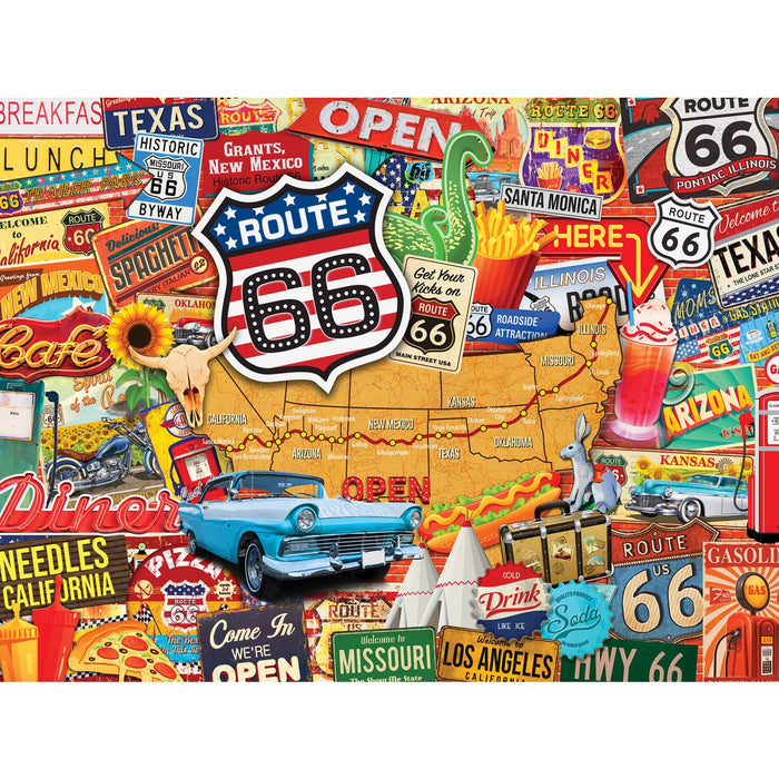 Greetings From Route 66 - 550 Piece Jigsaw Puzzle - Just $14.99! Shop now at Retro Gaming of Denver