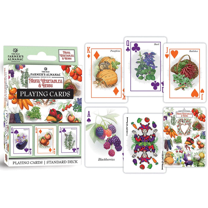 Farmer's Almanac - Fruits, Vegetables, & Herbs Playing Cards - 54 Card Deck - for just $7.99! 