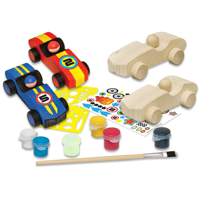 Double Racecars Wood Craft & Paint Kit - Just $16.99! Shop now at Retro Gaming of Denver