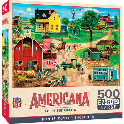 Americana - After the Chores 500 Piece EZ Grip Jigsaw Puzzle - Just $14.99! Shop now at Retro Gaming of Denver