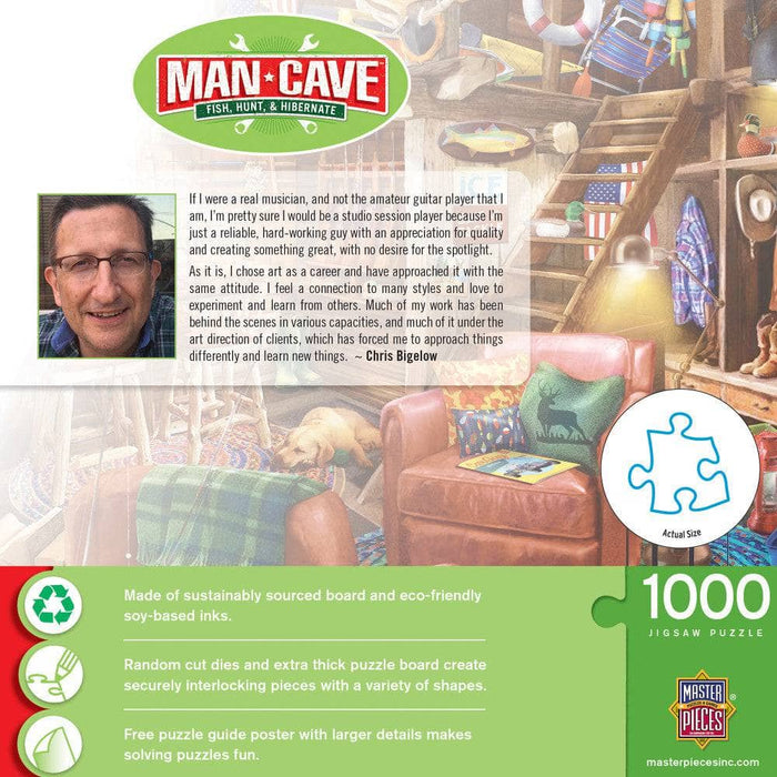 Man Cave - Fish, Hunt, & Hibernate 1000 Piece Jigsaw Puzzle - for just $16.99! 
