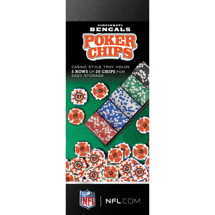 Cincinnati Bengals 100 Piece Poker Chips - Just $29.99! Shop now at Retro Gaming of Denver