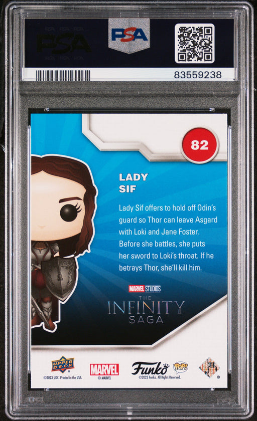 2023 UPPER DECK FUNKO POP MARVEL  LADY SIF PLATINUM #82  PSA 10 - for just $54! 