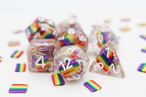 Foam Brain Games Pride Flag RPG Dice Set - for just $16.99! 