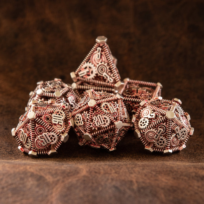 Weird West Wasteland Hollow Metal Dice Set - Red and Silver - Just $59.99! Shop now at Retro Gaming of Denver