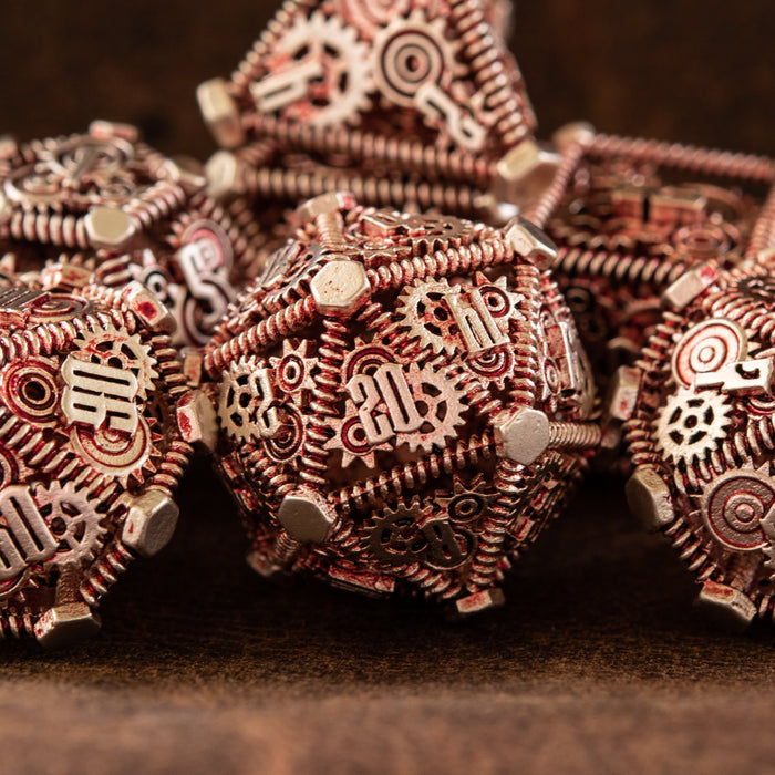 Weird West Wasteland Hollow Metal Dice Set - Red and Silver - Just $59.99! Shop now at Retro Gaming of Denver